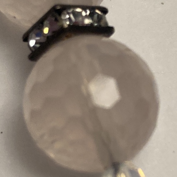 Pale Light Pink Bauble and Rhinestone Earrings - Picture 15 of 15